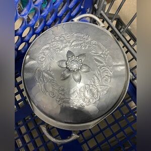 Elegant Silver Floral Embossed Serving Dish